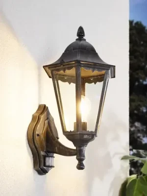 Zlevněný Venkovní nástěnné svítidlo Navedo, černá/stříbrná, výška 42 cm, senzor