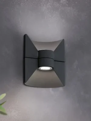 Pouze Dnes Venkovní nástěnné svítidlo Redondo, antracitová, výška 17 cm, dvoukřídlá