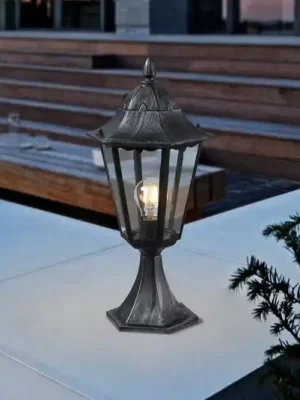Autentický Stojací lampa Navedo, černá/stříbrná, výška 47 cm
