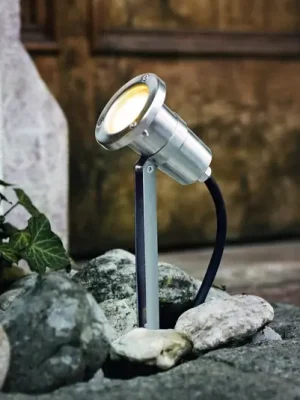 Bezpečná Platba Zemní tyčový zářič Nema, v barvě nerezové oceli, 24 cm, nerezová ocel