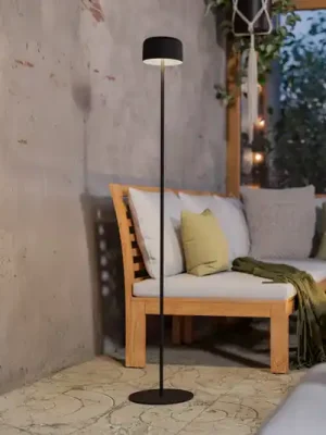 Solární LED lampa na terasu Roccanova-L, černá, výška 120 cm Top Prodej