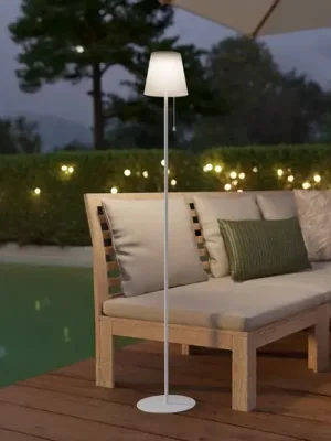 Solární LED lampa na terasu Scordiano-L, bílá, výška 120 cm Výhodná Nabídka