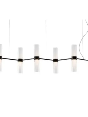 Nová Kolekce Artemide LED závěsné světlo Zephyr Linear, černé, délka 160 cm