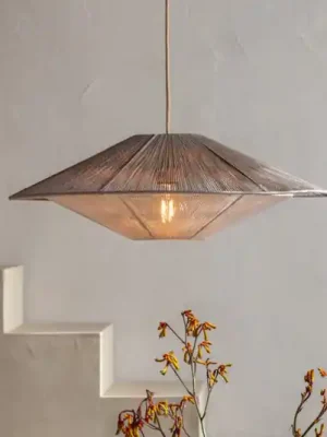 GOOD & MOJO závěsné světlo Lumbini, Ø60 cm, světle šedá, papírové lano Nakupujte Hned