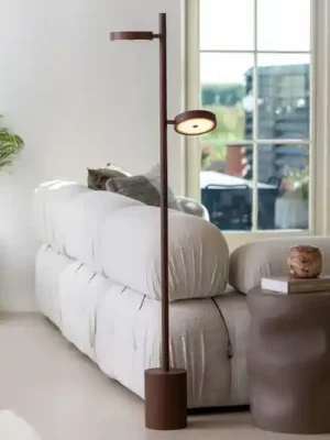 GOOD & MOJO LED stojací lampa Okinawa, 2ramenná, hnědá, 146 cm, dřevo Časově Omezené