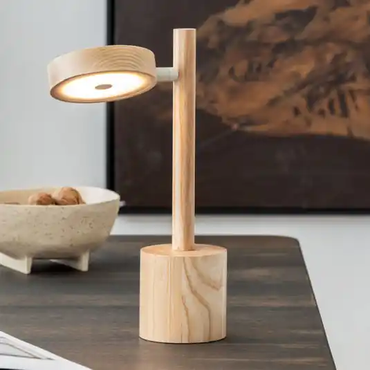 Sleva GOOD & MOJO LED stolní lampa Okinawa, přírodní, 35 cm, dřevo