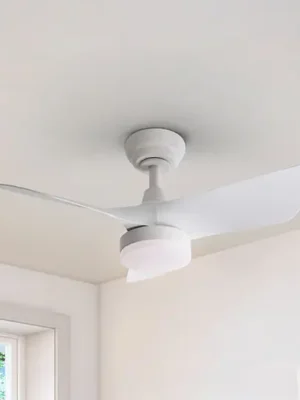 Autentický LED stropní ventilátor Tropic, bílý, Ø 76 cm, tichý, CCT