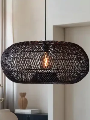 Pouze Dnes GOOD & MOJO závěsné světlo Arizona, červená, Ø 70 cm, ratan, E27