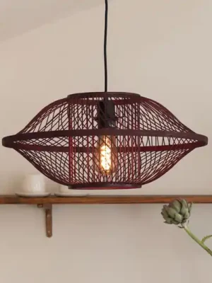 Víkendová Akce GOOD & MOJO závěsné světlo Maui, červené, Ø 50 cm, bambus, E27