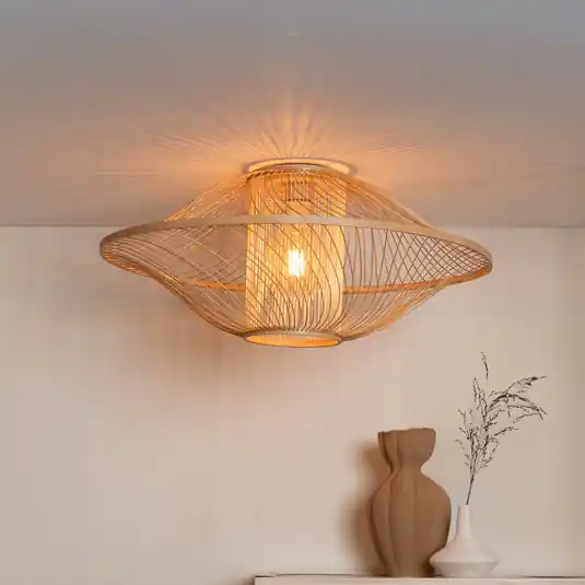 Cenová Bomba GOOD & MOJO Stropní světlo Maui, přírodní, Ø 70 cm, bambus, E27