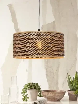 Expresní Doručení GOOD & MOJO závěsné světlo Java, přírodní/černé, Ø 50 cm, E27
