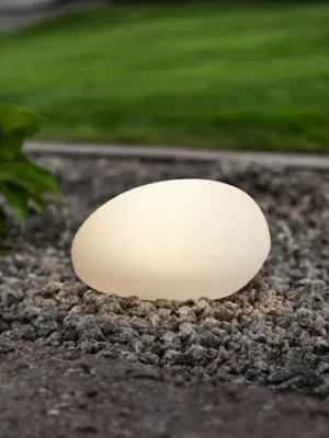 LED solární lampa GLOBY, bílé, 24,5 cm, plast, IP44 Akční Nabídka
