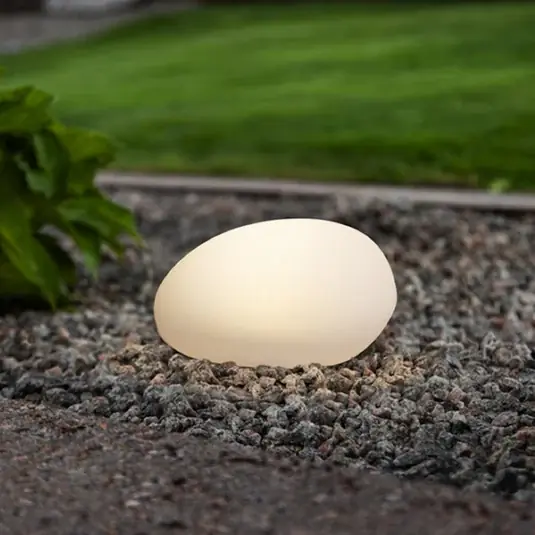 LED solární lampa GLOBY, bílé, 24,5 cm, plast, IP44 Akční Nabídka