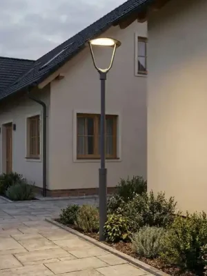 Akční Nabídka Lucande LED venkovní světlo Tarasu, šedé, 250 cm, hliník, IP65