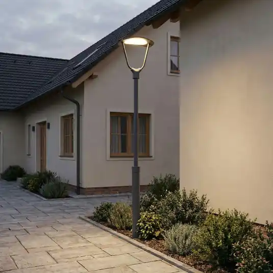 Akční Nabídka Lucande LED venkovní světlo Tarasu, šedé, 250 cm, hliník, IP65
