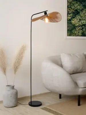 Stojací lampa Siruela, hnědá, výška 160 cm, papírové lanko, E27 Jen Po Omezenou Doba