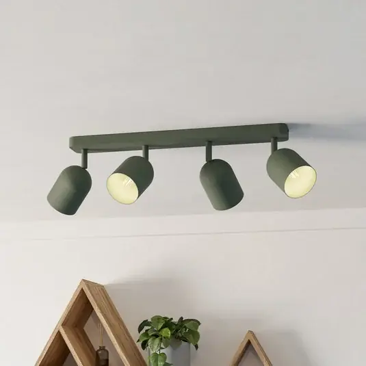 Stropní bodové světlo Tilston, tmavě zelený, délka 58 cm, 4křídlový, ocel Cenová Bomba