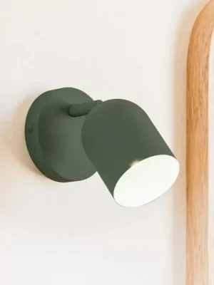 Výprodej Nástěnné bodové svítidlo Tilston, tmavě zelené, Ø 9 cm, ocel, E14