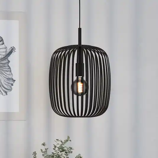 Závěsné světlo Romazzina, černé, Ø 33 cm, kov, E27 Nejlepší Volba