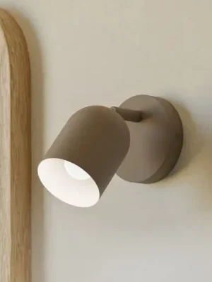Vrácení Zdarma Nástěnné bodové svítidlo Tilston, béžové, Ø 9 cm, ocel, E14