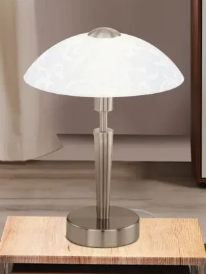 Autentický Stolní lampa SOLO 1, matný nikl, výška 32 cm, kov/sklo, stmívatelné