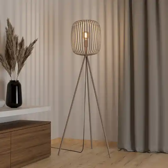Stojací lampa Romazzina, béžová, výška 141 cm, kov, E27 Akční Cena