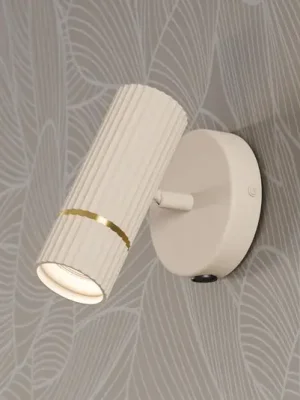 Nástěnné bodové svítidlo Caminia, béžové, délka 16 cm, kov, GU10 Must-Have