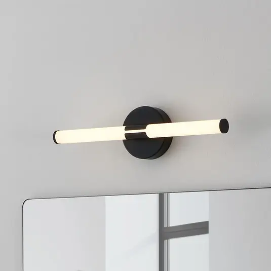 Rychlé Dodání LED nástěnné světlo Ramola, černé, šířka 45 cm, IP44, CCT