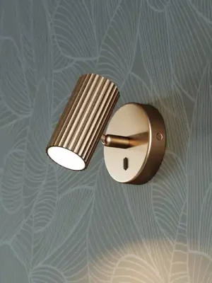 Novinka Nástěnné bodové svítidlo Portillo, mosaz, výška 11 cm, kov, GU10