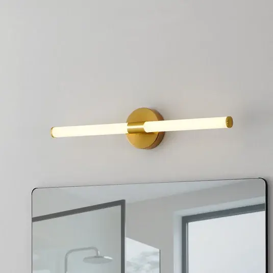 Vrácení Zdarma LED nástěnné světlo Ramola, mosazná barva, šířka 60 cm, IP44, CCT