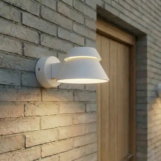 Super Cena Venkovní nástěnné LED svítidlo Lucande Moena, světle šedé, kov, IP44