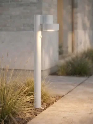 Vrácení Zdarma LED osvětlení cesty Lucande Elune, světle šedé, se senzorem, IP44, 77 cm