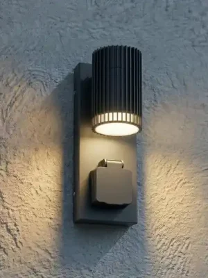 Akce Venkovní nástěnné svítidlo Lindby Enerio, černá, zásuvka, GU10, IP44