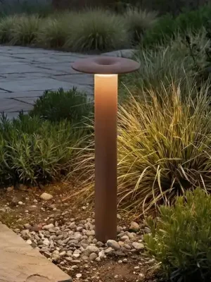 Sezónní Sleva Lucande LED osvětlení cesty Haloa, hnědé/rezavé, výška 50 cm, IP54