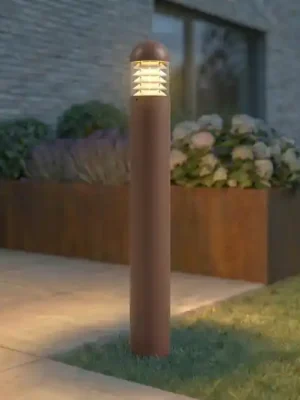 Sleva Lucande LED osvětlení cesty Skagena, hnědé, výška 90 cm, IP54