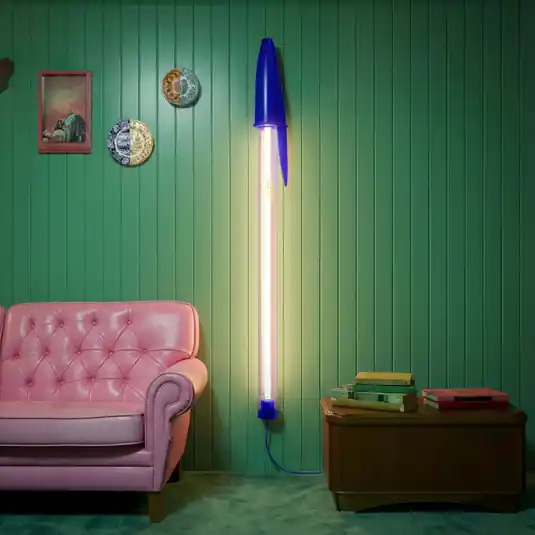 SELETTI LED závěsné světlo BIC, modré, délka 173 cm Super Cena