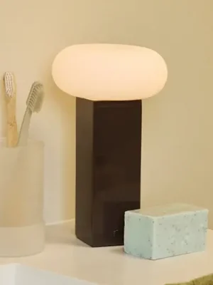 LED stolní lampa na baterie LOW, hnědá, výška 20 cm, kov, stmívač Ihned K Objednání