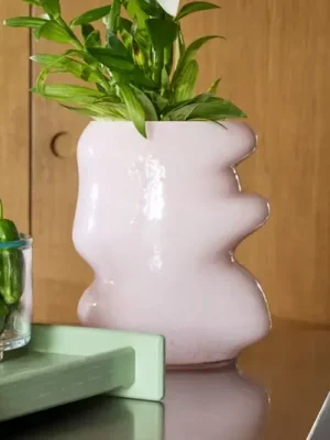 Odeslání Ihned Váza Lote, růžová, výška 25 cm, sklo