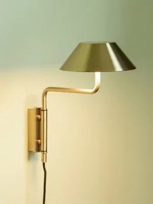 Aktuální LED nástěnné světlo COVER, v barvě mosazi, výsuv 30 cm, kov