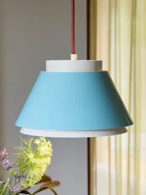 Závěsné světlo Remi, modrá/béžová, Ø 25 cm, kov Omezená Nabídka