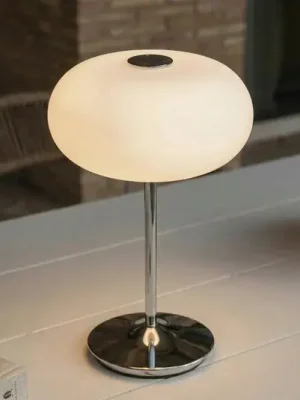 Pouze Dnes LED stolní lampa Lucande Anoria na akumulátor, chrom/bílá, sklo, IP44, USB