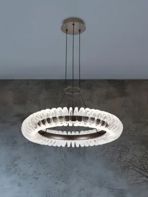 Nakupujte Hned LED závěsné světlo Alba, šedá kartáčovaná/čirá, Ø 60 cm, kov/akryl