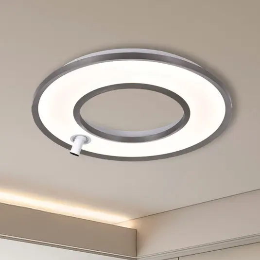 LED stropní svítidlo Valeria, šedá kartáčovaná, Ø 60 cm, kov Omezená Nabídka