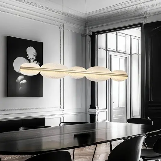 LED závěsné světlo Evana, stříbrná barva, délka 120 cm, kov Akční Cena