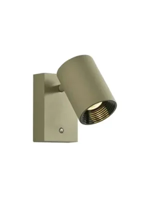 Levný LED nástěnné světlo Melina, olivově zelená, výstupek 12 cm, kovová, stmívatelné
