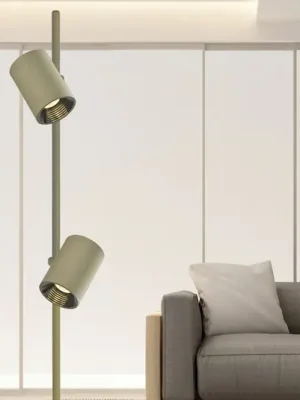 Nízká Cena LED stojací lampa Melina, olivově zelená, výška 162 cm, kovová, stmívatelná