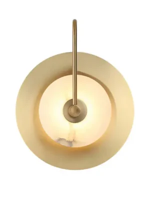 LED nástěnné světlo Samira, mosaz, Ø 25 cm, umělý kámen/kov Bezpečná Platba