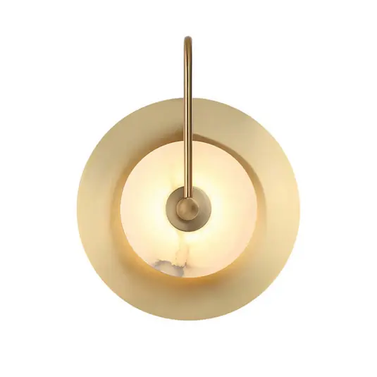 LED nástěnné světlo Samira, mosaz, Ø 25 cm, umělý kámen/kov Bezpečná Platba