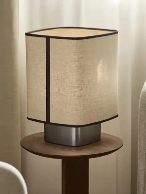 Aktuální MARKET SET Stolní lampa Dolce, vápencově béžová, len, E27