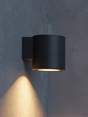 Venkovní nástěnné svítidlo Philips Fylx, černé, kovové, IP44, GU10 Zlevněný